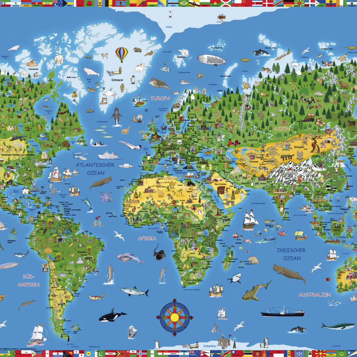 Schreibunterlagen - Weltkarte